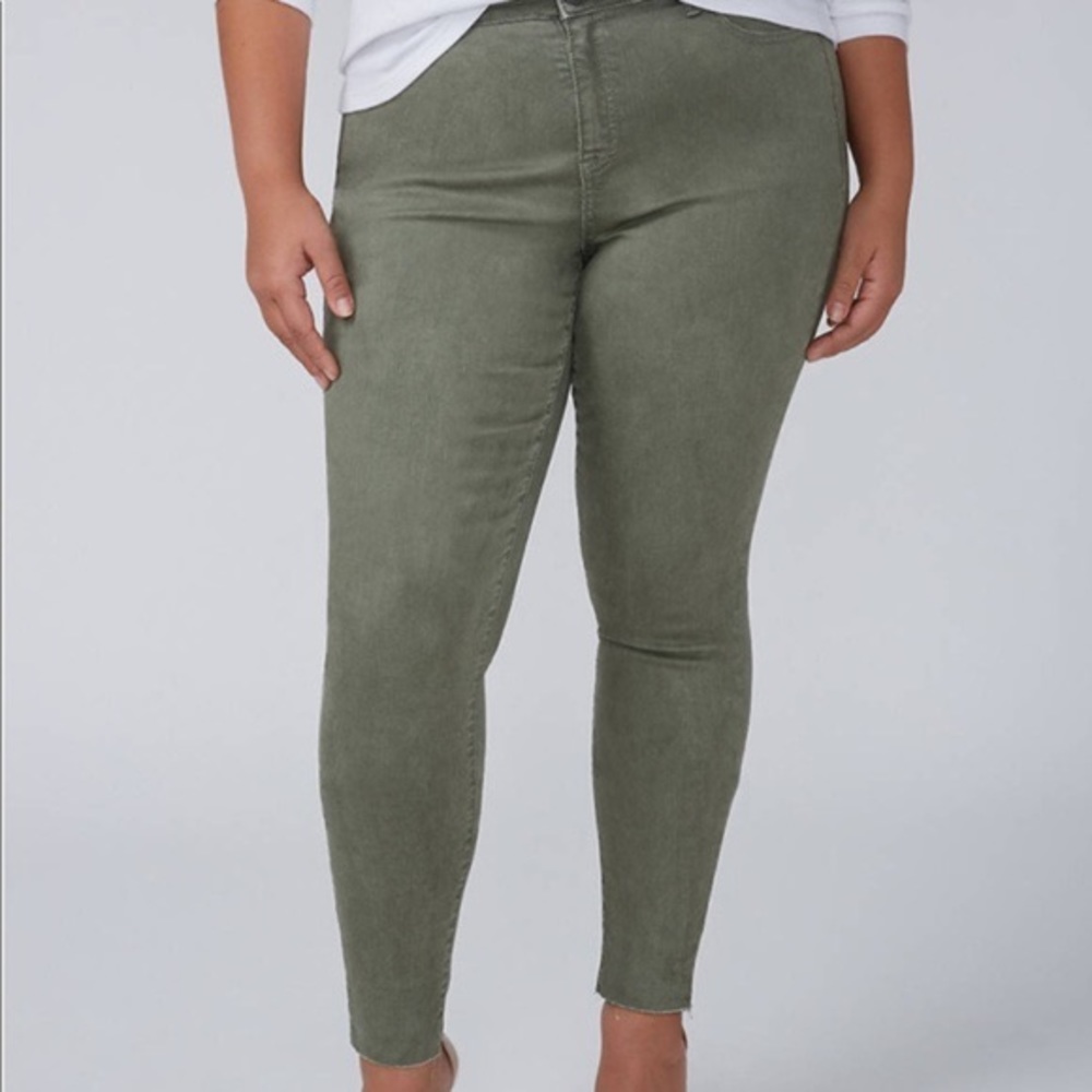 Sage green skinny jeans Lane Bryant